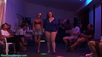 Along With Her Skinny Girlfriend, A Redhead German Bbw Enjoys Attending Raucous, Sexy Gangbang Bukkake Fuck Parties